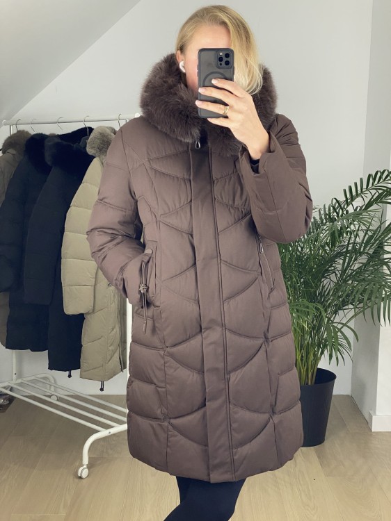 Płaszcz zimowy Roseline czekolada brąz