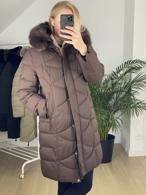 Płaszcz zimowy Roseline czekolada brąz