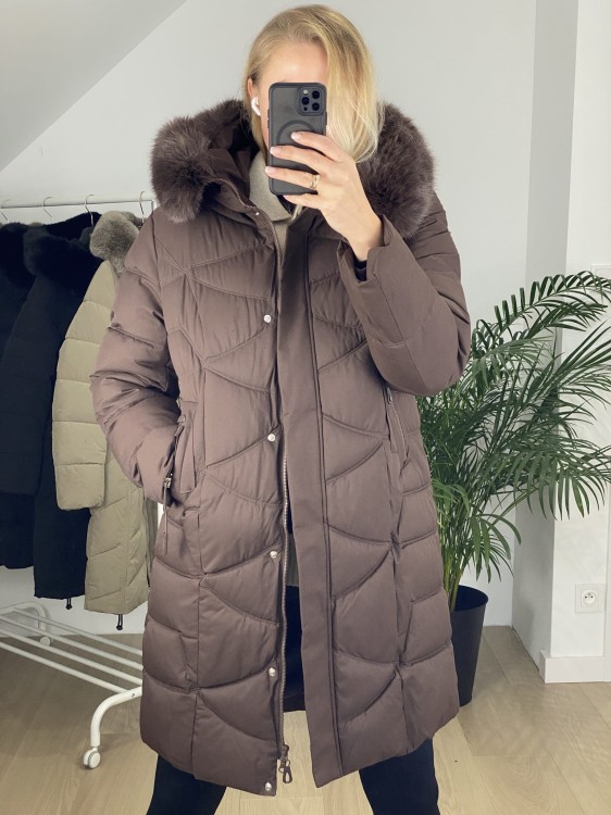 Płaszcz zimowy Roseline czekolada brąz