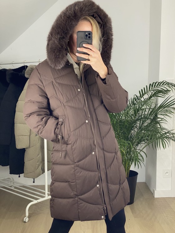 Płaszcz zimowy Roseline czekolada brąz