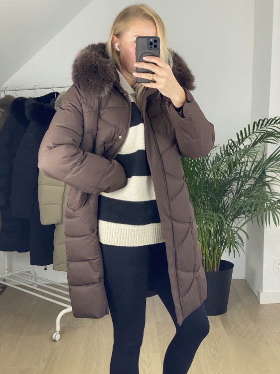 Płaszcz zimowy Roseline czekolada brąz