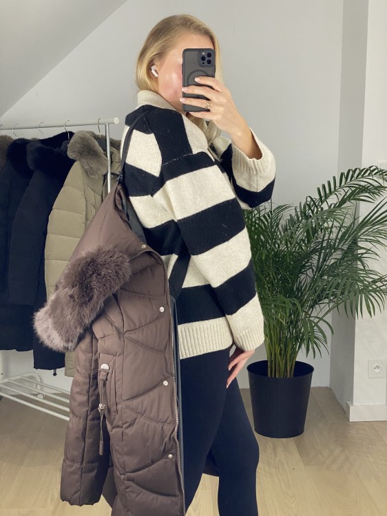 Płaszcz zimowy Roseline czekolada brąz