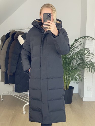 Długi płaszcz zimowy ADELINE czarny