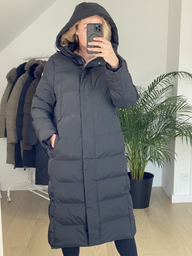 Długi płaszcz zimowy ADELINE czarny