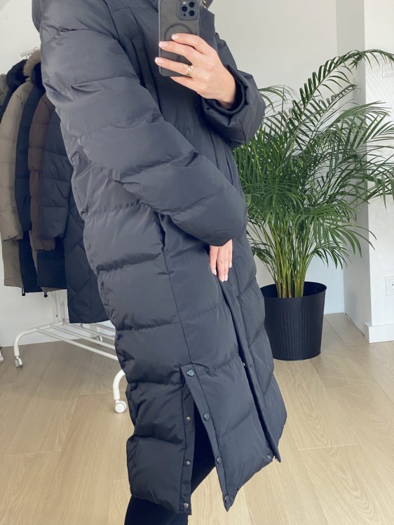 Długi płaszcz zimowy ADELINE czarny