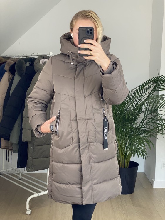 Płaszcz zimowy Groszek brązowy