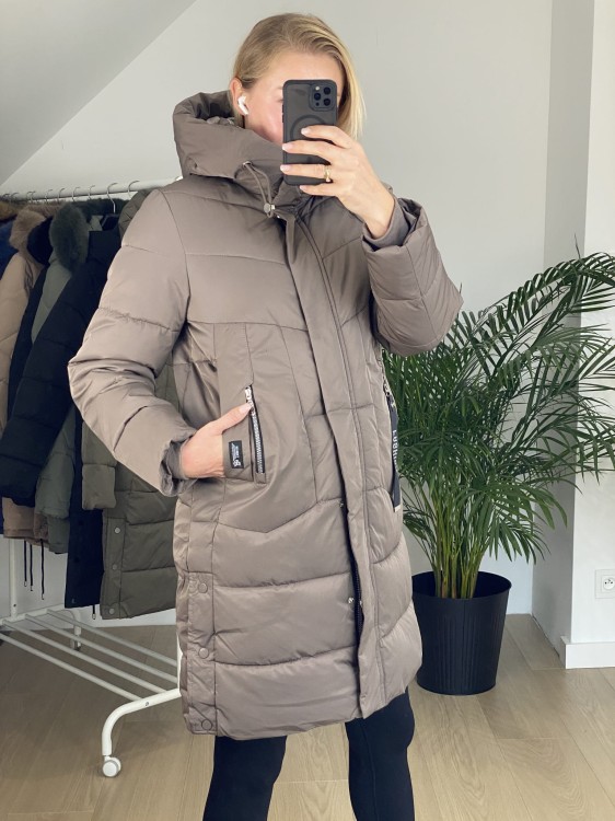 Płaszcz zimowy Groszek brązowy