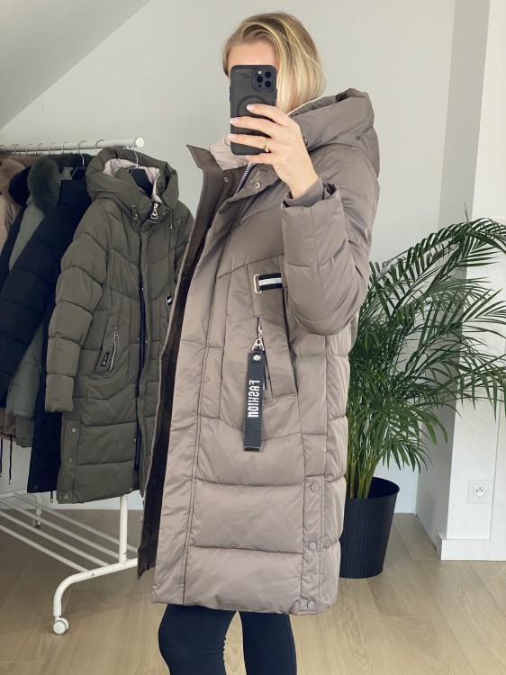 Płaszcz zimowy Groszek brązowy