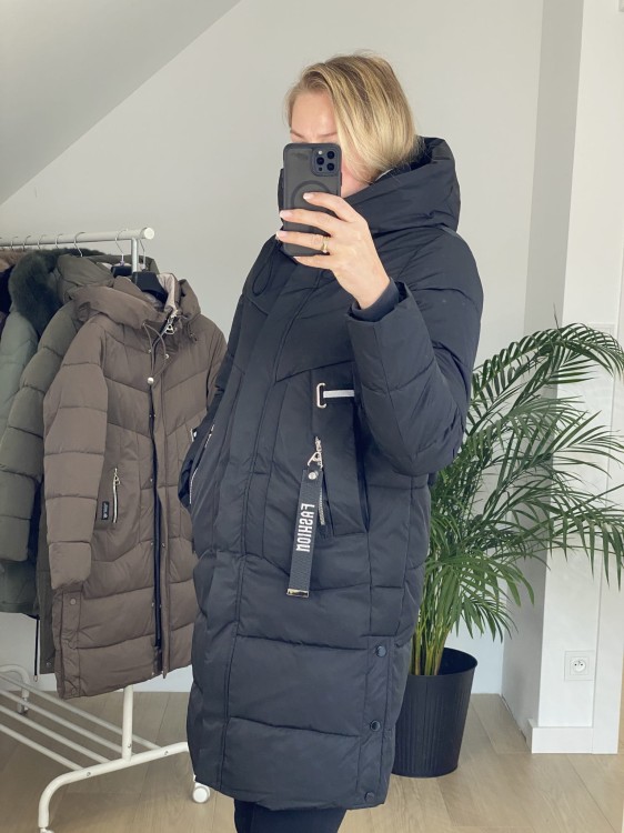 Płaszcz zimowy Groszek czarny