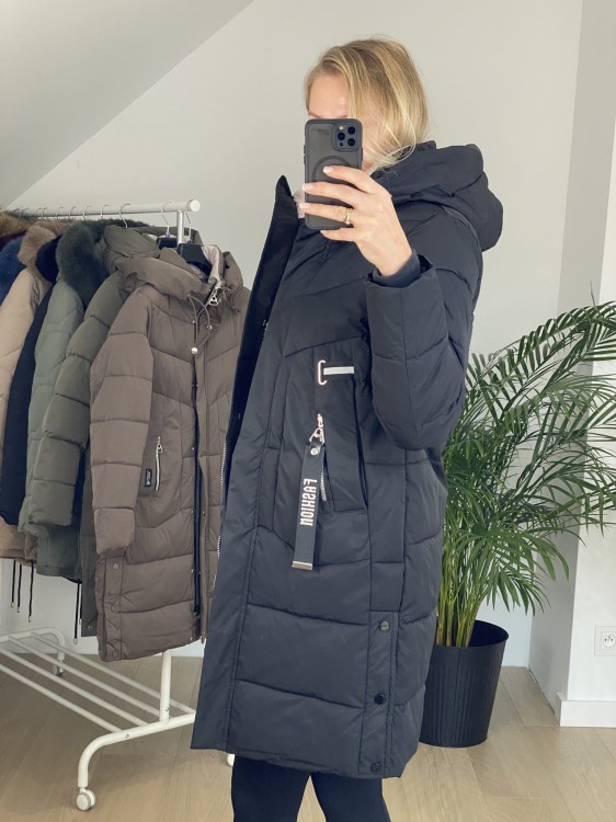 Płaszcz zimowy Groszek czarny