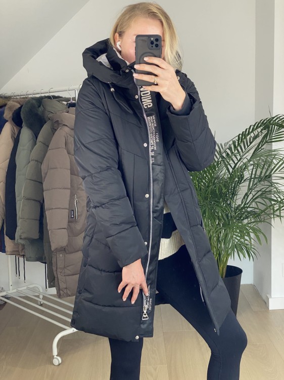 Płaszcz zimowy Groszek czarny