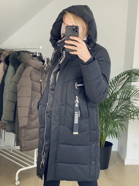 Płaszcz zimowy Groszek czarny